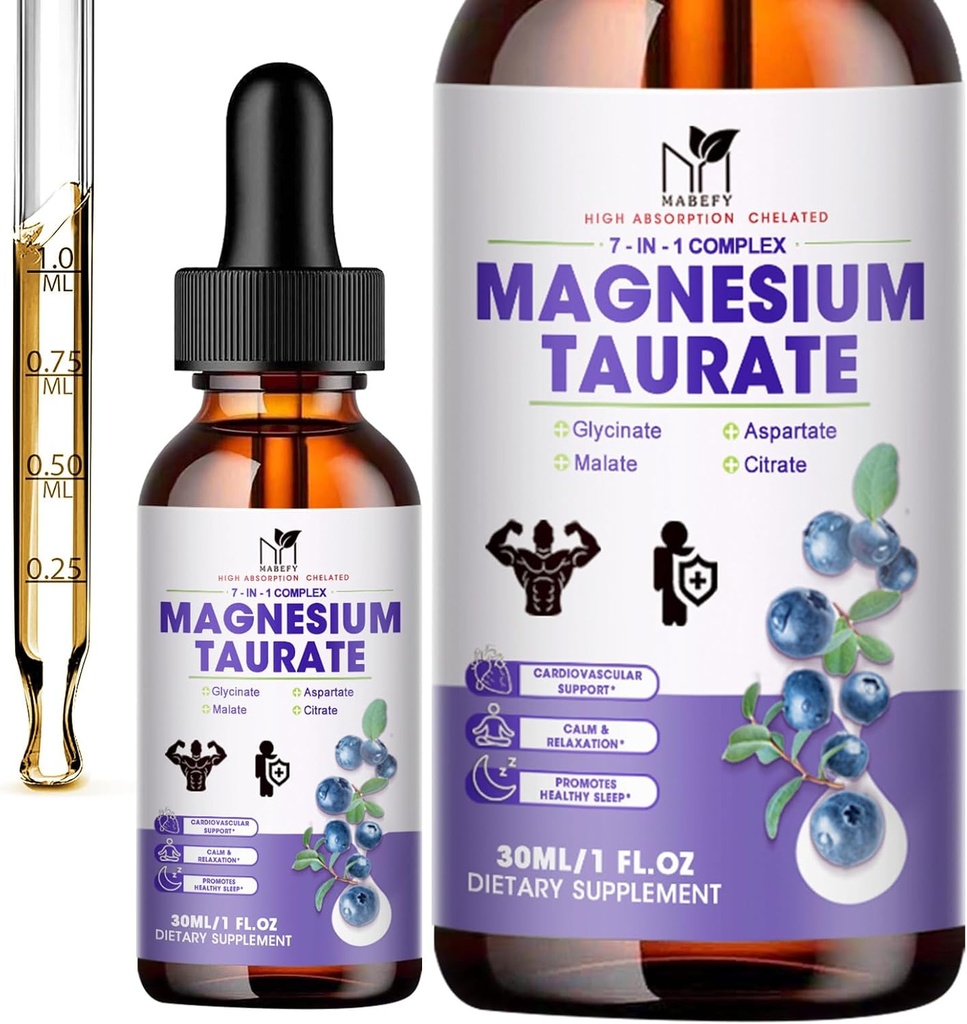 2 Pack | Liquid Magnesium Taurate, Glycinate, Malate, Aspartate, Citrate Calm Magnesium Complex Supplement för Cardiovascular,Sleep,Calm,Cramps Support