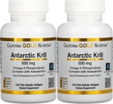Kalifornien Gold Nutrition Antarctic Krill Oil, Ultra-High Omega-3 med Astaxanthin, Natural Strawberry & Lemon Flavor, Non GMO, Gluten Free, 500 mg, 120 Fish Gelatin Softgels, 2 Pack