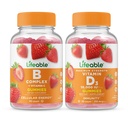 Livlig B-komplex + vitamin D 10000 IE, Gummies Bundle - Great Tasting, Vitamin Supplement, Gluten Free, GMO Free, Chewable