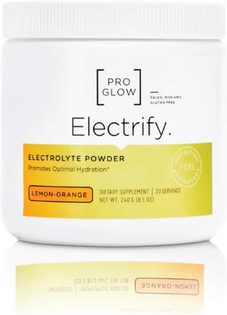 Lemon-Orange Electrolyte Replacement Supplement Powder med Stevia för Hydration - ProGlow Electrify (30 portioner)
