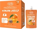 Konjac Jelly Pouch Drinkable Orange smak, låga kalorier (7 Kcal), 10 Packs, Gluten Free, Keto, Sugar Free, Low Carb, Vitamin C Healthy Fruit Snacks, Holiday Gift