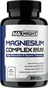 Magnesiumkomplex, 210 mg Elemental Magnesium, Glycinate, Citrate & Malate, Non-GMO, Max Absorption, Muscle, Mood, Energy, 90 Vegan Capsules