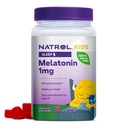 Natrol Kids Melatonin 1 mg, Kosttillskott för Restful Sleep, Melatonin Gummies för barn, 180 Raspberry-Flavored Gummies, Upp till en 180-dagars leverans
