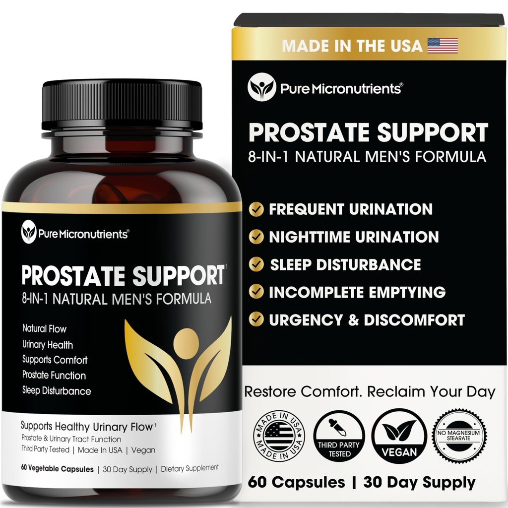 Rena mikronäringsämnen Advanced Prostate Health Supplement - Saw Palmetto, Beta-Sitosterol, Stinging Nettle Root, & Lycopene - Bladder Control & Urinary Support Supplements for Men
