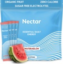 Nectar Energy Booster - Organic Caffeine, B12 & Electrolytes - Sugar Free & Zero Calorie - Healthy Coffee, Energy Drink & Soda Alternative - Hydration & Energy Supplement (Watermelon 18 Packets)