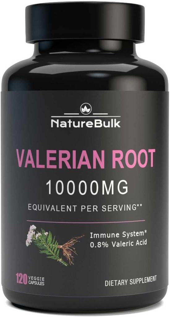 Valerian Root Capsules - Likvärdigt till 1.0000mg, 4X koncentrerat extrakt - Mycket koncentrerat, 120 kapslar