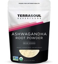 Terrasoul Superfoods Organic Ashwagandha Root Powder, 1 Lb - Stress Adaptogen | Kan förbättra sömn | Lab-Tested för kvalitet