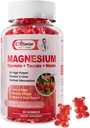 Magnesium Glycinate Gummies, Magnesium Potassium Supplement med Taurate, Malate, Vitamins D, C, B6, Calcium, Body Support, Raspberry Magnesium Gummies för vuxna & Barn