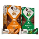 NuGo Slim Vegan Variety - Crunchy Peanut Butter 12 barer & Chocolate Mint 12 barer, Low Net Carb, Keto Friendly, 16-17g Plant Based Protein, Gluten Free, 24 räkning