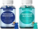 Kalium Gummies och Magnesium Glycinate Gummies 500mg Sugar gratis för vuxna och barn, Vegan, Pectin, Non-GMO, Gluten Free