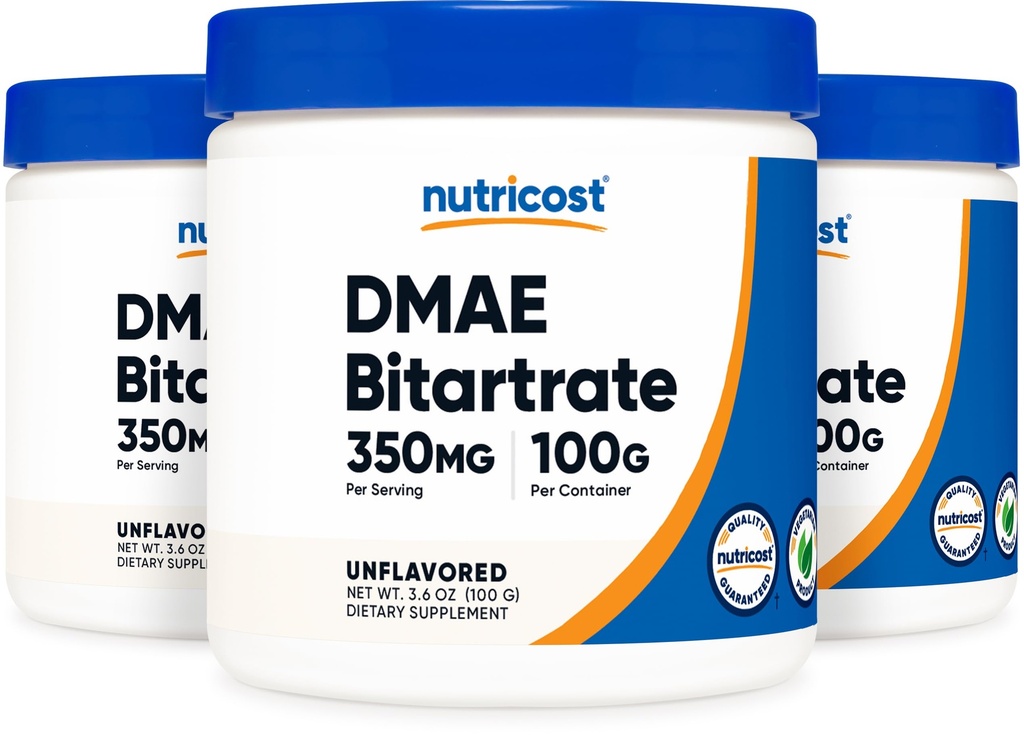 Nutricost Pure DMAE-Bitartrate Powder 100G (3 flaskor)