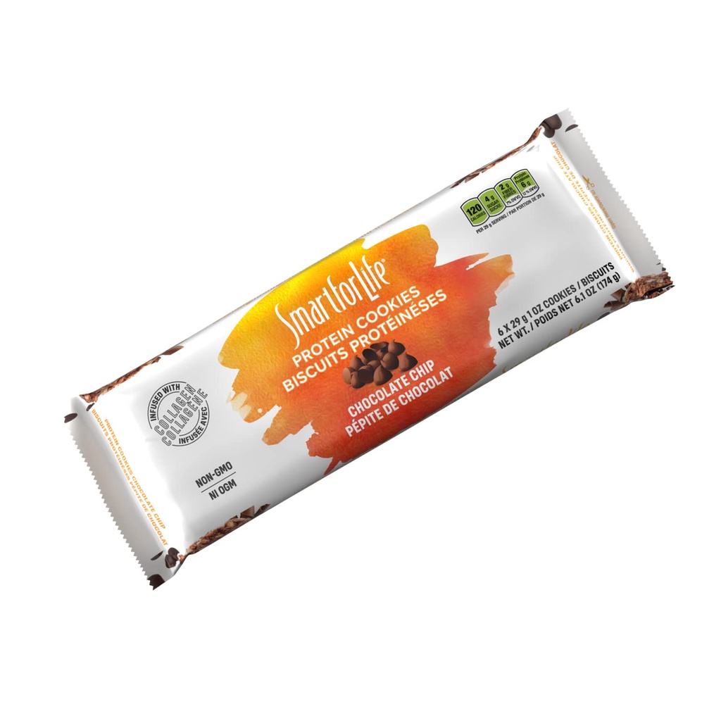 Smart för Life Chocolate Chip Protein Cookies - High Protein Cookie Diet - 6 Count - Meal Replacement - On-the-Go Snack - Low Sugar Low Calories Super High Fiber Cookies - Protein Snack