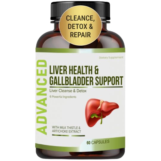 Liver Health Formula och Gallbladder Support-Liver Cleanse Detox & Repair för att stödja Liver Renew med Artichoke Extract, Milk Thistle, Dandelion Leaf. Liver Detox Supplements för Liver Support