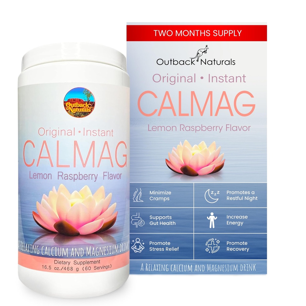 CalMag 2:1 High Absorption Calcium Magnesium Citrate Powder Supplement för Stress Relief och Sleep, Calcium Supplement för Benhälsa, Lemon Raspberry Flavor 16.5oz (Pack av 1)