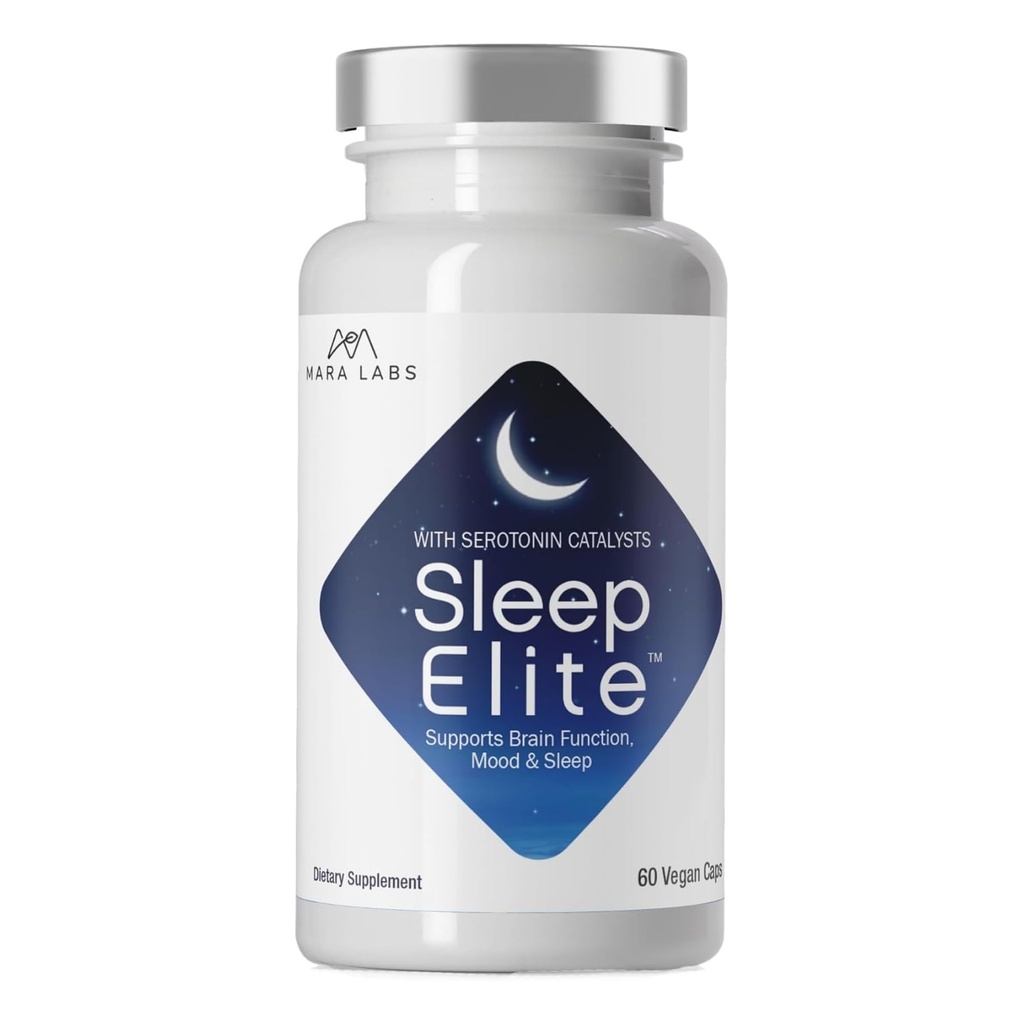 BrocElite Mara Labs SleepElite | Supports Brain Function, Mood, and Sleep | with Serotonin Catalysts | 30 Servings