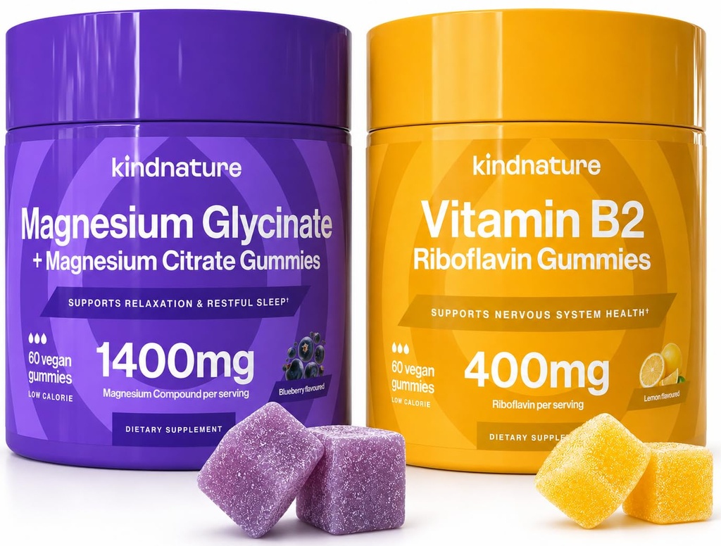 Migraine Relief Power Duo: B2 & Magnesium Gummies Bundle