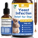 Yeast Infection Treatment for Dog, Natural Dog Yeast Infection Relief for Itchy Skin & Ear - Allergy & Paw Itching, Soothes Irritation & Reduces Inflammation Herbal Dog Supplement Drops