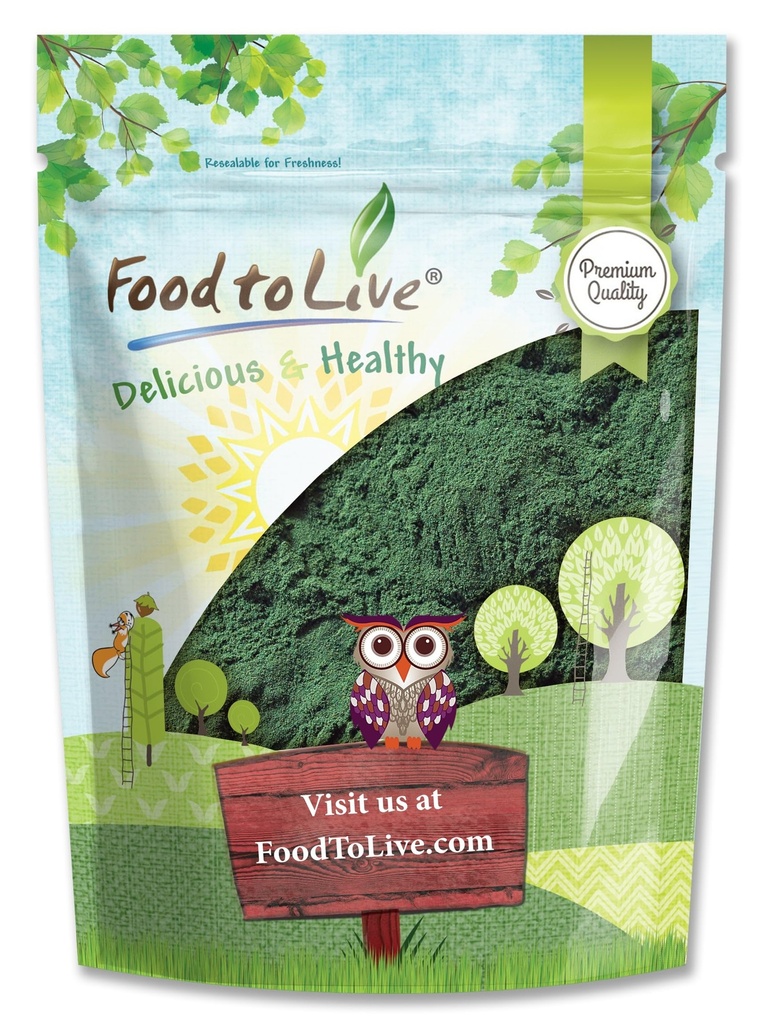 Mat till Live Chlorella Powder, 8 Ounces - Kosher, Raw Green Algae, Vegan Superfood, Bulk, Pure Vegan Green Protein, Rik i vitaminer och mineraler, Perfekt för drycker, Teas och Smoothies