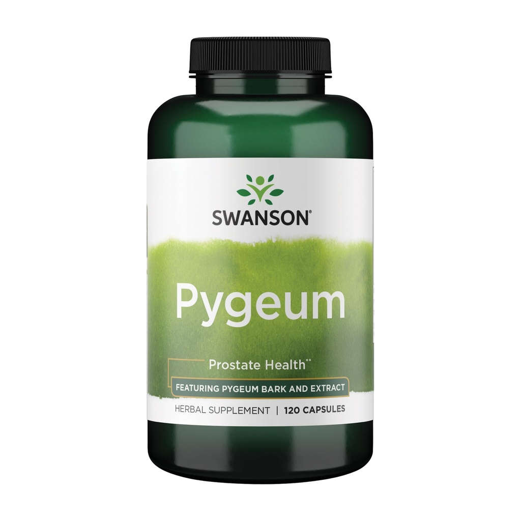 Swanson Pygeum - 400mg Herbal Supplement for Male Prostate Health - Stöder Bladder och urinvägshälsa - 120 kapslar