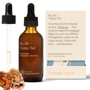 Turkiet Tail Mushroom Extract - Dubbel extraherad Fruitbody Mushroom Tincture | Immunity Booster, hanterar inflammation, lugna värk, hälsosam matsmältningsfunktion, antioxidanter (60 portioner)