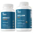 Dr Tobias Omega 3 Fish Oil & Psyllium Daily Supplements for Heart, Brain & Immune Support, Healthy Bowel Movement Supports med Psyllium Husk Capsules