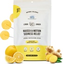 MommaBear Nausea & Motion Sickness Lollipops - Non-GMO Lemon & Ginger Candy för Nausea - Organiska Lollipops för barn 3 + och gravida kvinnor för att lindra lugn - Tätt förseglad för färskhet (10 Pack)