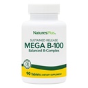 Natures Plus Mega B-100 Complex - 90 hållbara släpp vegetariska tabletter - Energi & hjärnbooster - Glutenfri - 90 portioner
