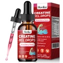 Kreatin HCL flytande droppar för män och kvinnor, kreatinhydroklorid med L-karnitin, L-Glutamin, BCAA, vitamin B12 & B6 för muskeltillväxt och återhämtning-Vegan, blandad Berry Flavor, 2 Fl Oz