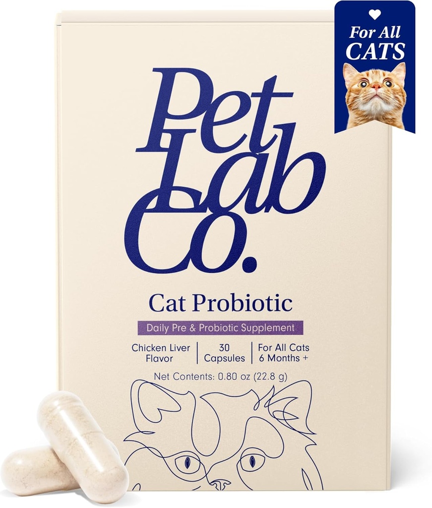 PetLab Co. Probiotics for Cats, Support Gut Health, Occasional Diarrhea, Digestive Health & Immune Support - Lätt att använda - 30 Count