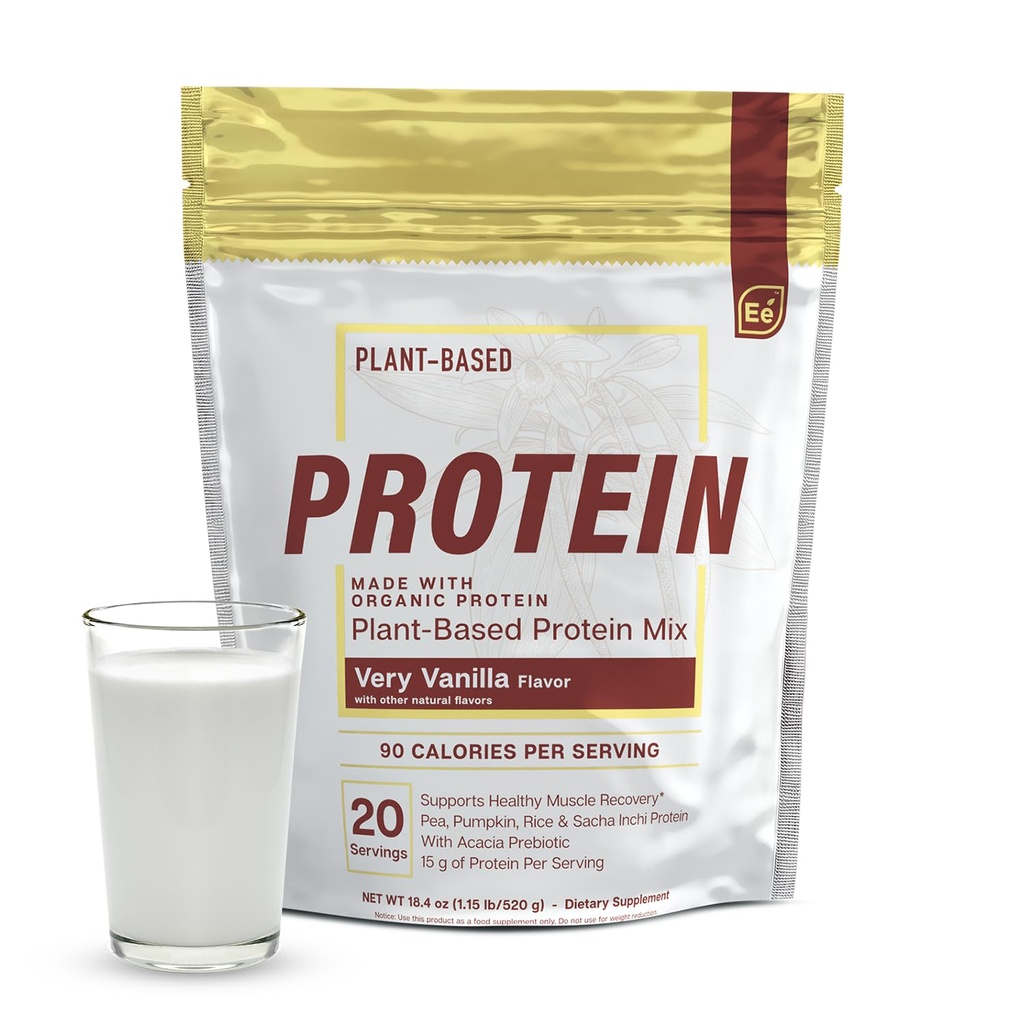 Essential Elements Pea Protein Powder - Very Vanilla | Low-carb Plant-Based Vegan Blend - Keto-Friendly och Gluten-Free | 20 portioner, 18oz