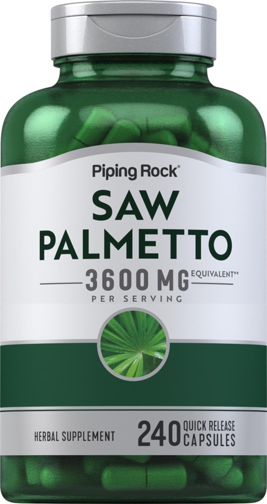 Piping Rock Saw Palmetto Extract 3600mg | 240 kapslar | för män och kvinnor | Non-GMO, Gluten Free Supplement