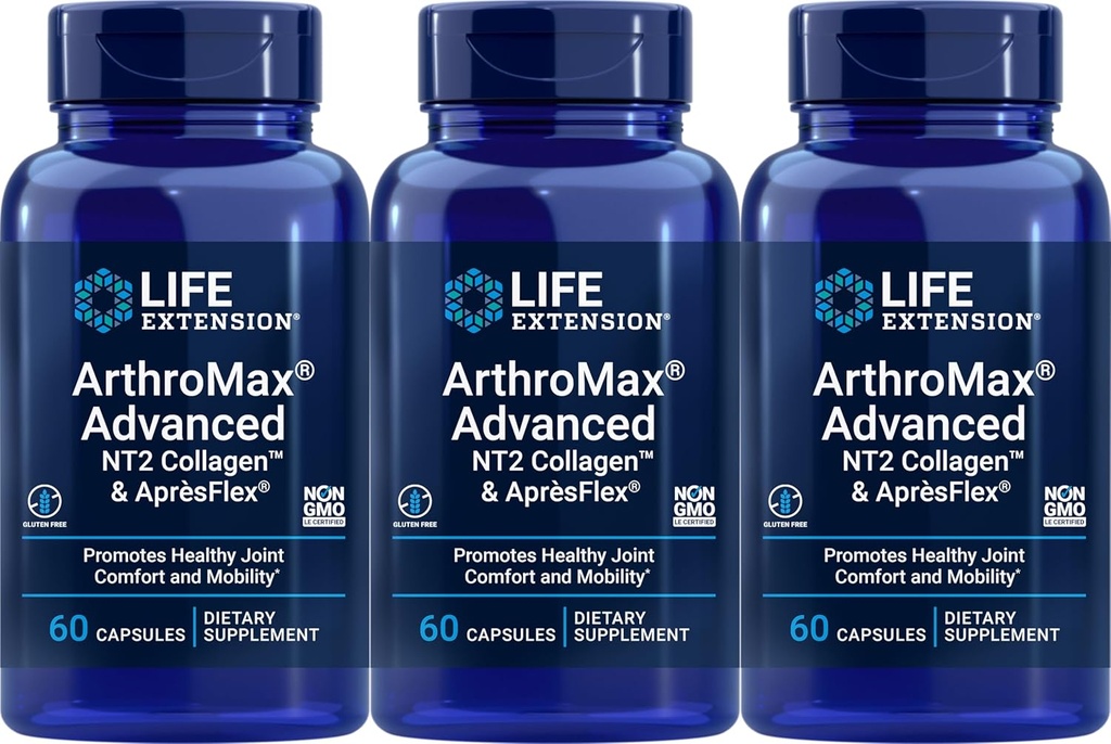 Life Extension ArthroMax Avancerad med NT2 Collagen & ApresFlex, 60 kapslar (Pack of 3)