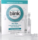 Blink Tears Lubricating Eye Drops Preservative Free, Moisturizing & Soothing for Mild to Moderate Dry Eye, med Hyaluronate, Reduces Discomfort, Long-Lasting Hydration, 0,01 Single-Use Vials, 25 Count