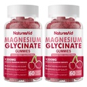 Magnesium Glycinate Gummies 1000mg - Sugar Free Magnesium Potassium Supplement med vitamin D, B6, Q10 för lugn humör och sömnstöd - 120 Cherry Gummies -2 Pack.