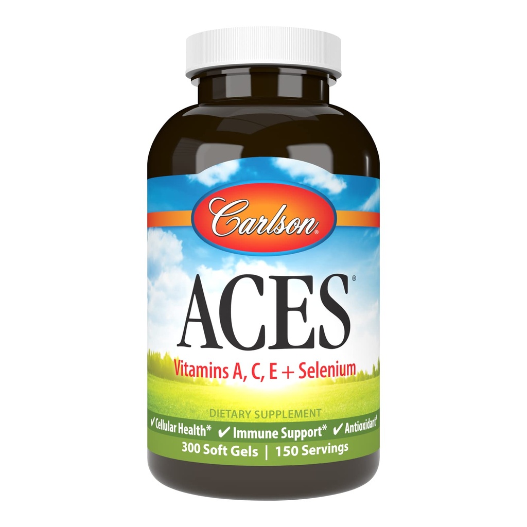 Carlson - ACES, vitamin A, C, E + Selen, Cellular Health & Immune Support, Antioxidant, 300 Softgels
