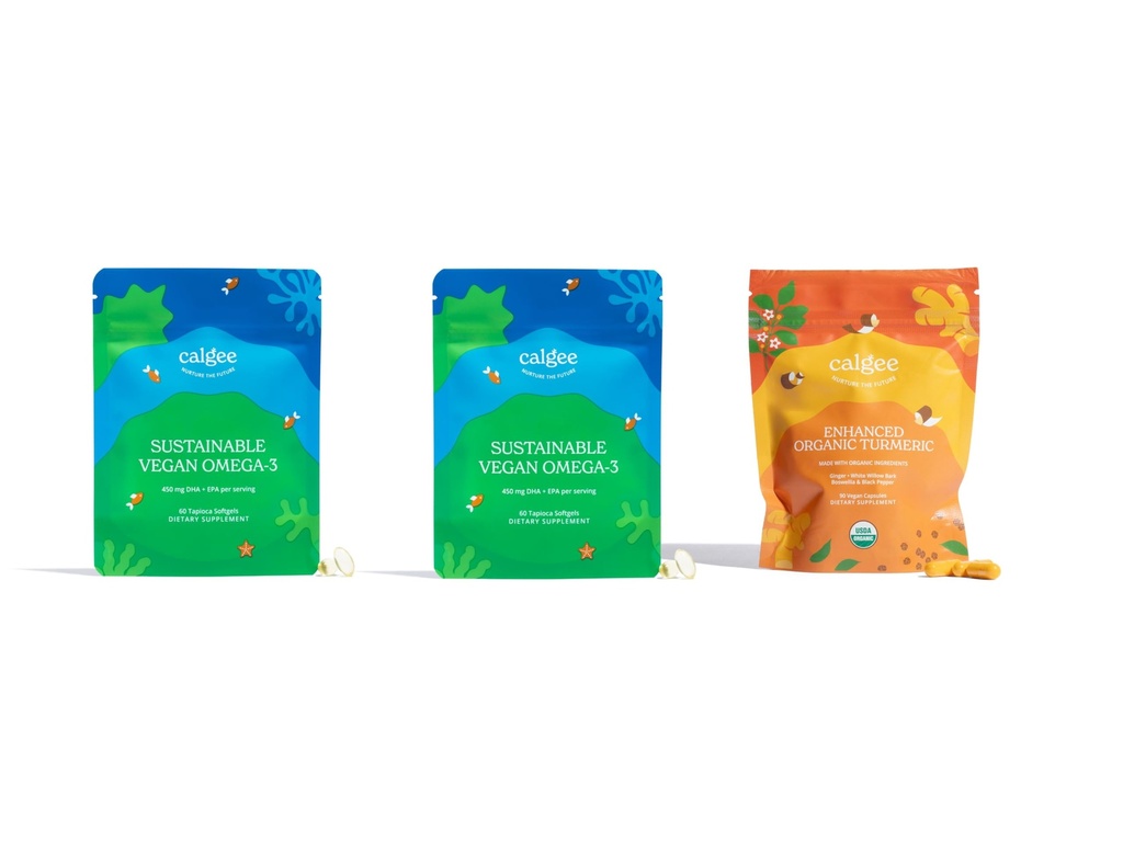 Vegan Omega-3 2-pack + USDA Organisk gurkmeja