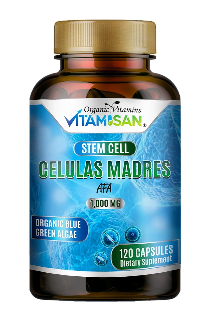 Celulas Madres AFA Stem Natural Cell 120 kapslar 1000 mg Blue Green Algae Non GMO Gluten Free Aphanizomenon Flos-aquae celula Madre Suplement