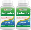 Bästa Naturals Berberine 500mg 120 kapslar - Stöder immunfunktion, kardiovaskulär och gastrointestinal funktion (120 greve av 2)