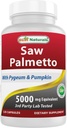 Best Naturals Saw Palmetto 10:1 Extract Prostate Supplements for Men - 120 kapslar - Made with Pygeum Bark 4:1 Extract & Pumpkin Seed Powder
