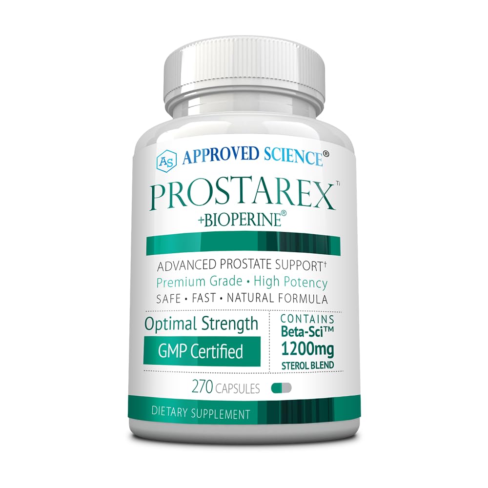 Godkänd Science Prostarex - Prostate Supplement - Saw Palmetto, 1200mg Beta-Sitosterol, Bioperine - 270 kapslar - 3 månaders leverans