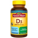 Nature Made Vitamin D3 1000 IE (25 mcg), Vitamin D Supplement för ben, tänder, muskel- och immunhälsostöd, 100 Softgels, 100 Day Supply