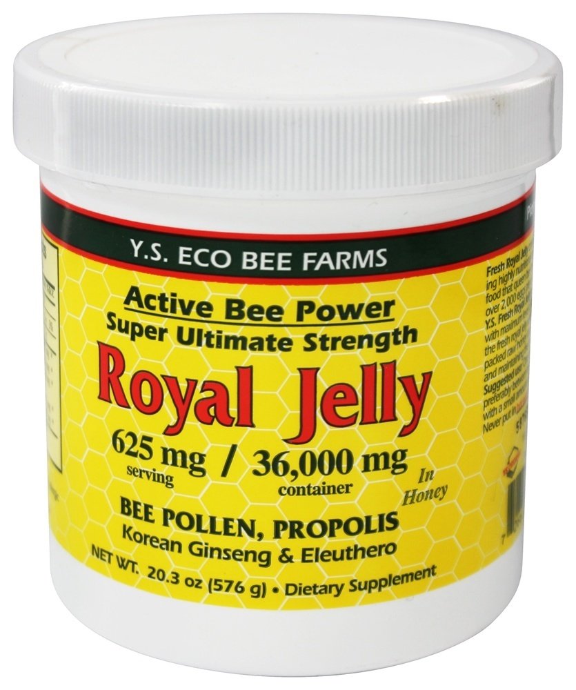 Färsk Royal Jelly + Bee Pollen, Propolis, Ginseng, Honey Mix - 36.000mg Y.S. Org 20.3 oz