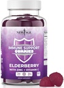 NEW AGE Immune System Support Gummies - Sambucus Black Elderberry Gummies med vitamin C och Zink (Immune Support 60 Gummies)