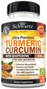 Gurkmeja Curcumin med Black Pepper Extract 1500mg - Hög Absorption Ultra Potent Turmeric Supplement med 95% Curcuminoids och BioPerine - Non GMO Tumeric Capsules för gemensamt stöd - 45 kapslar