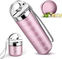 Metal Travel Pill Organizer, Portable Weekly Pill Box, Waterproof Large Aluminum Alloy 7 Day Vitamin Container, BPA Free Daily Medicine Organizer Holder för Vitamin, Supplement, Fish Oil (Cute Pink)