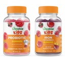 Livliga Probiotiska 2 miljarder CFU Barn + Järn & Vitamin C Kids, Gummies Bundle - Stor smak, Vitamin Supplement, Gluten Free, GMO Free, Chewable Gummy