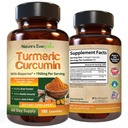 Gurkmeja Curcumin med Black Pepper Extract (Bioperine) & Organic Turmeric Vegan Joint Support Supplement. Extrahera 95% Curcuminoids 1965mg Supplement för hälsosamt gemensamma och immunstöd. 180 kapslar