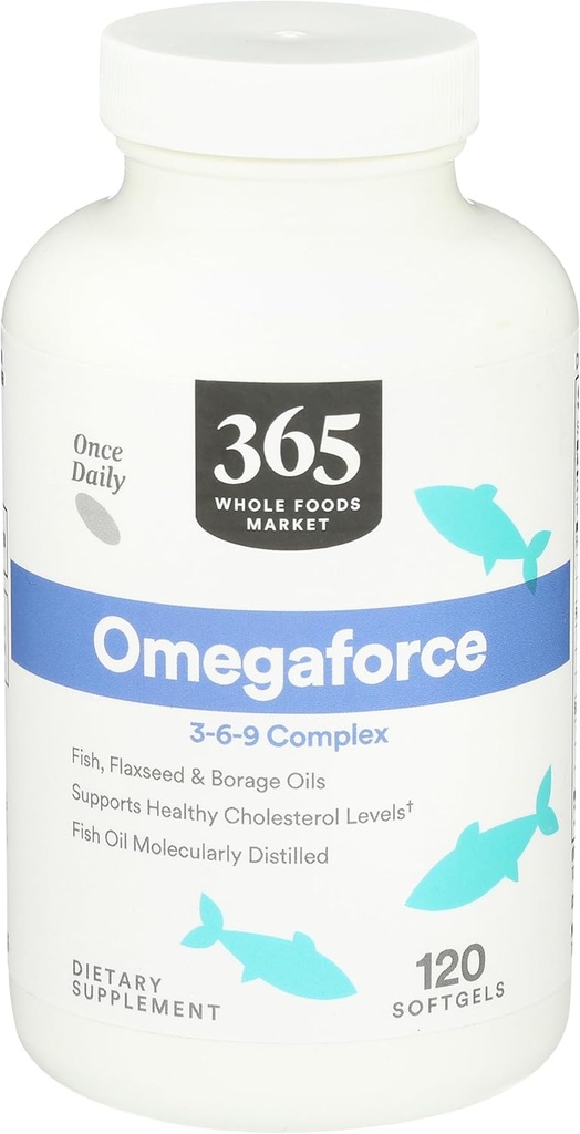 365 av Whole Foods Market, Omegaforce 3 6 9 Complex, 120 Softgels