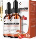 Magnesium Glycinate Liquid Drops,1000 mg Liquid Magnesium Supplement med Bromelain, Vitamin B6 C D, High Absorption Magnesium Komplex för natt, Muscle & Energy Support, 1 Fl Oz (Pack of 2)