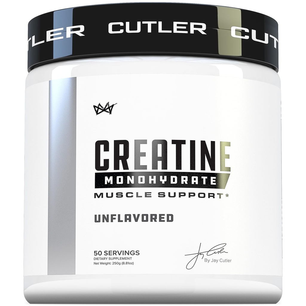 Cutler Nutrition Pure Creatine Monohydrate - 5g Per Serving 50 Servings - Premium Muscle Builder Enhances Strength Performance & Recovery - Osmakad för Easy Mixing